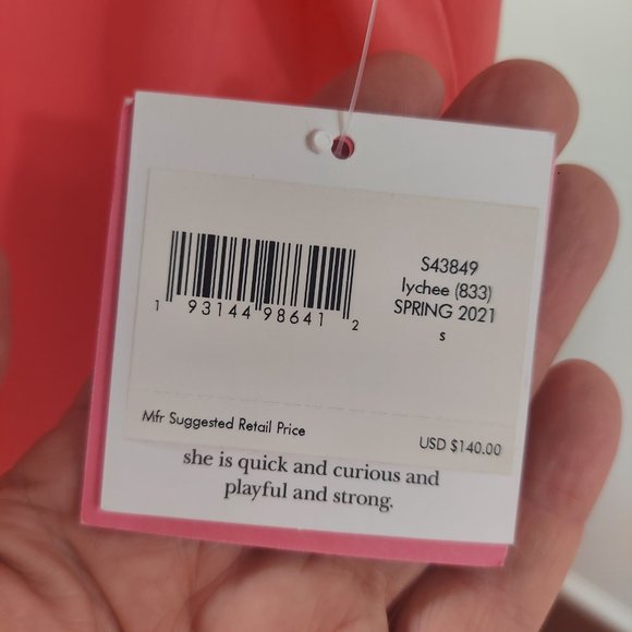 NWT Kate Spade New York Lychee Off the Shoulder Romper Swim Cover Up Sz S - Picture 15 of 16